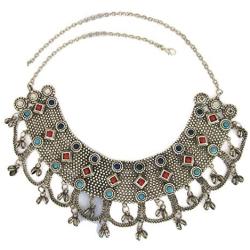 Statement Necklace Choker Bohemian Vintage Boho Retro Festival Womens Fashion Jewelry