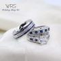 wedding ring set Two Rings His Hers Couples Matching Rings Womens 2pc White Gold Filled CZ Wedding Engagement Ring Bridal Sets Mens Stainless Steel Wedding Band