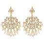 Jwellmart Womens Diva Collection White Kundan Stone Faux Pearl Rani Haar Necklace Earrings Set