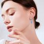 Dangle Hoop Earrings for Women 925 Sterling Silver Sunflower Daisy Triangle Hypoallergenic Drop Earrings for Sensitive Ear Jewelry Gift for Teens Mother Daughter