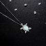 VIKI LYNN Baby Sea Turtle Necklace Sterling Silver Created Opal Jewelry for Women