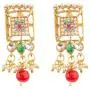 Efulgenz Indian Bollywood Traditional 14 K Gold Plated Pearl Crystal Bridal Wedding Choker Necklace Earrings Jewelry Set Efulgenz Indian Bollywood Traditional 14 K Gold Plated Pearl Crystal Bridal Wedding Choker Necklace Earrings Jewelry Set
