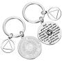 FUSTMW AA AA Yearly Medallions Keychain 1 2 3 4 5 6 Years Sobriety Gifts AA Serenity Prayer Addiction Recovery Gifts