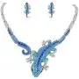 EVER FAITH Austrian Crystal Art Deco Gecko Lizard Necklace Earrings Set EVER FAITH Austrian Crystal Art Deco Gecko Lizard Necklace Earrings Set