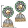 Aheli Afghan Bohemian Oxidized Flower Shape Jhumki Jhumka Earrings Ethnic Party Antique Jewelry for Indian Women Girls