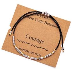 Joycuff Inspirational Morse Code Bracelets for Women Girls Best Friends BFF Birthday Gifts Jewelry for Mom Daughter Sister Trendy Handmade Adjustable Wrap Bracelets