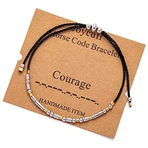 Joycuff Inspirational Morse Code Bracelets for Women Girls Best Friends BFF Birthday Gifts Jewelry for Mom Daughter Sister Trendy Handmade Adjustable Wrap Bracelets