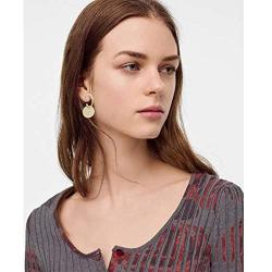 Gold Circle Round Disc Drop Earrings Small Cute Coin Dangle Hoop Earrings for Women Minimalist Jewelry for Girls