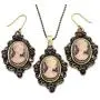 Soulbreezecollection Cameo Necklace Fashion Jewelry Set Pendant Charm Dangle Drop Earrings Gift for Women Soulbreezecollection Cameo Necklace Fashion Jewelry Set Pendant Charm Dangle Drop Earrings Gift for Women