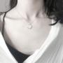 Dtja Minimalist Moon Necklace for Women Girls Kids Sterling Silver Gold Plated Tiny Small Simple Polished Thin Horn Crescent Moon Pendant Choker Necklace Adjustable Chain 18'' Cute Jewelry Gift