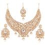Touchstone Indian Bollywood Bridal Jewelry Necklace in Antique Gold Tone for Women