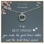 EFYTAL Best Friend Gifts, Sterling Silver Studded Ring Interlocking Infinity Circles Necklace, Friendship Necklaces, Jewelry Gift for BFF