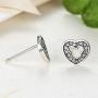 ERLUER 925 Sterling Silver Mickey Mouse Stud Earrings Cubic Zirconia for Women Girls Wedding Jewelry Earring (Heart Mickey Earrings)