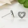 ERLUER 925 Sterling Silver Mickey Mouse Stud Earrings Cubic Zirconia for Women Girls Wedding Jewelry Earring (Heart Mickey Earrings)