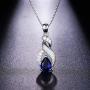 Hermosa Opal Jewelry Set Women Pendant Necklace Stud Earrings Sapphire Rainbow Mystic Topaz with 18'' Chain