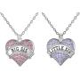 Girls, Teens, Women Gifts for Big Sis & Lil Sis Heart Necklace Set for 2, Sister Necklaces, Big & Little Sisters Jewelry Gifts