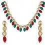 Efulgenz Indian Bollywood Traditional 14 K Gold Plated Kundan Ruby Pearl Wedding Choker Necklace Earrings Jewelry Set