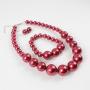 KOSMOS-LI Womens Large Big Simulated Pearl Statement 19'' Necklace Bracelet and Earrings Jewelry Set