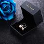 Sllaiss 925 Sterling Silver Austria Pearl Drop Earrings for Women, Cubic Zirconia Heart Dangle Earrings, Fine Jewelry for Love