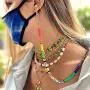 KELITCH Eyeglass Chains for Mask Rainbow Chains Necklace for Women Boho Jewelry Letter Choker Fashion Collares Necklaces Sunglass Chains