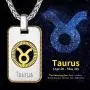 ChainsHouse 12 Constellation Horoscope Necklace, Stainless Steel Astrology Jewelry Zodiac Dog Tag Pendant Lucky Layered Charms for Men Women, Custom Text Engravable