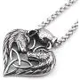 GUNGNEER Mens Stainless Steel Wolf Head Heart Celtic Knot Amulet Pendant Triquetra Necklace Talisman Irish Jewelry GUNGNEER Mens Stainless Steel Wolf Head Heart Celtic Knot Amulet Pendant Triquetra Necklace Talisman Irish Jewelry