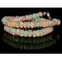 18+ Carat Natural Gemstone Ethiopian Opal Rondelle Plain Beads 7 Inch Bracelet