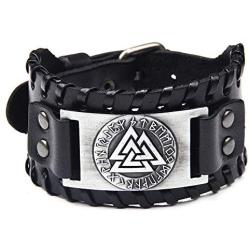 TURTLEDOVE Viking Bracelet Norse Valknut - Nordic Bracelet with Medieval Futhark Rune - Celtic Pagan Jewelry of Amulet
