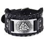 TURTLEDOVE Viking Bracelet Norse Valknut - Nordic Bracelet with Medieval Futhark Rune - Celtic Pagan Jewelry of Amulet