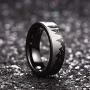 King Will Mens 6mm Tungsten Carbide Ring Inlaid with Seagull Pattern Black High Polished