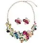 Hamer Wedding Jewelry Sets for Brides Multi-Color Crystal Flowers Choker Gothic Necklace and Earrings Sets Costume Jewelry for Women Hamer Wedding Jewelry Sets for Brides Multi-Color Crystal Flowers Choker Gothic Necklace and Earrings Sets Costume Jewelry for Women
