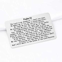 FUSTYLE Psalm 23:4 Bible Verse Dog Tag Keyring/Necklace Christian Jewelry Religious Inspirational Gift