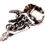 Silvertone Triceratops Skull Pendant on 18'' Chain Necklace Dinosaur Bones