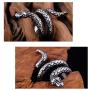 Nanafast Vintage Snake Ring Stainless Steel Snake Finger Ring Personalized Punk Animal Snake Jewelry for Women Men Size 7-12
