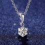 SOULMEET 14K Solid White Gold Plated 925 Sterling Silver 2ct 8mm Heart Arrows Cut Moissanite Classic Pendant Necklace Simulated Diamond Jewelry for Women Idea