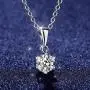 SOULMEET 14K Solid White Gold Plated 925 Sterling Silver 2ct 8mm Heart Arrows Cut Moissanite Classic Pendant Necklace Simulated Diamond Jewelry for Women Idea