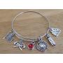Kits Kiss Firefighter Bracelet, Firefighter Jewelry, Fire Bracelet, Fireman Bracelet, Fire Mom Bracelet, Fire Wife Bracelet, Fire Charm, Fire Extinguisher Charm, Firefighter Bangle Bracelet