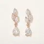 SWEETV Crystal Wedding Bridal Earrings for Women Brides, Wedding Bridesmaid Jewelry Gift, Cubic Zirconia Drop Earrings for Prom Pageant or Daily Wear