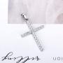 Cerylle 925 Sterling Silver CZ Cross Hope Faith Pendant for Women Necklace Making