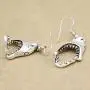 RechicGu Shark Hinged Moveable Tooth Jaws Skull Hell Demon Mouth Dangle Earrings Fancy Dress