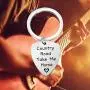 HOLLP John Denver Inspired Jewelry Country Road Take Me Home Guitar Pick Keychain Gift for Guitar Lovers HOLLP John Denver Inspired Jewelry Country Road Take Me Home Guitar Pick Keychain Gift for Guitar Lovers
