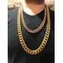 Mens Miami Cuban Link Chain 14k 18k Yellow Gold White Or Rose Gold Plated Stainless Steel 8-18mm Thick Mens Miami Cuban Link Chain 14k 18k Yellow Gold White Or Rose Gold Plated Stainless Steel 8-18mm Thick
