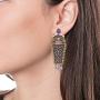 Aheli Tribal Oxidized Danglers Studded with Faux Stone Indian Bohemian Vintage Ethnic Fashion Jewelry for Women