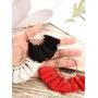 Gejoy Tassel Hoop Earrings Fan-shaped Drop Earrings Dangle Eardrop for Women Girls Party Bohemia Dress Accessory, 3 Pairs