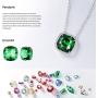 Alantyer Birthstone Necklace Square Pendant Anniversary Jewelry Gifts for Women and Girls Crystal Comes from Swarovski