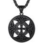 FaithHeart Celtic Knot Pendant Viking Norse Rune Necklace Stainless Steel Vintage Wicca Pentagram Talisman Necklace for Men Original Jewelry Customize
