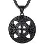 FaithHeart Celtic Knot Pendant Viking Norse Rune Necklace Stainless Steel Vintage Wicca Pentagram Talisman Necklace for Men Original Jewelry Customize