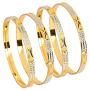 Bodha 24K Fine Two Tone Gold & Silver Plated Traditional Indian Bollywood Designer Bangles for Women (Pack of 4)