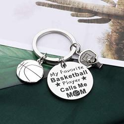 FAADBUK Basketball Mom Dad Keychain My Favorite Basketball Player Calls Me Mom Dad Jewelry Appreciation Gift for Basketball Mom Dad