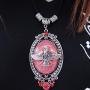 Asoodehdelan Antique Silver Red Farvahar Necklace Iranian Persian Gift Iran Zoroastrian Faravahar Art